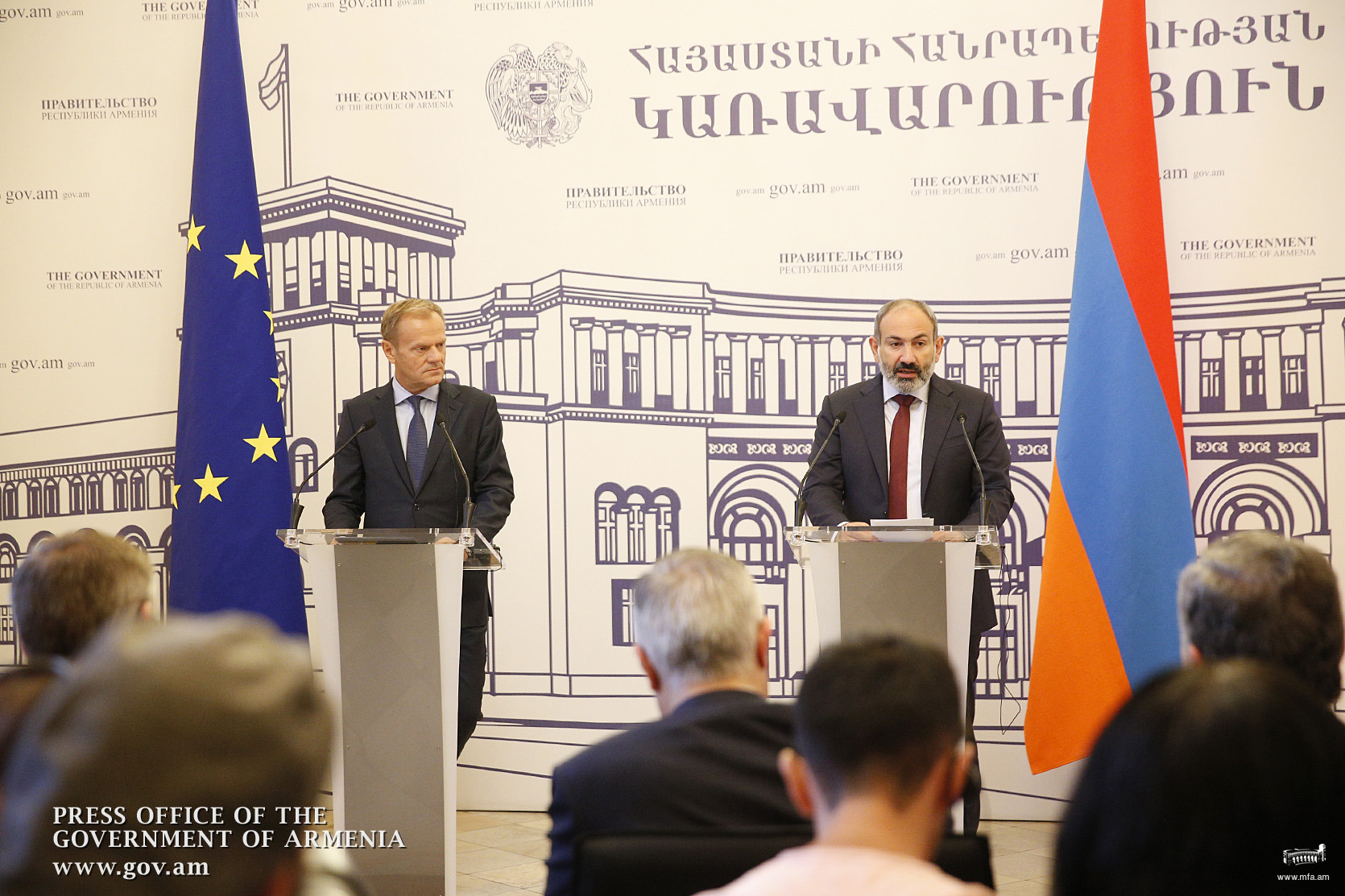 Prime Minister of Armenia, European Council President made statements to sum up bilateral talks results